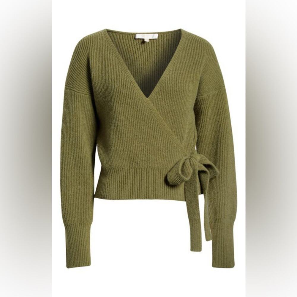 WAYF Terri Bouclé Rib Wrap Sweater